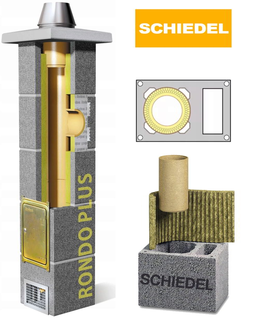 Комплект дымохода Schiedel Rondo Plus / Schiedel UNI с вентканалом d160 7м